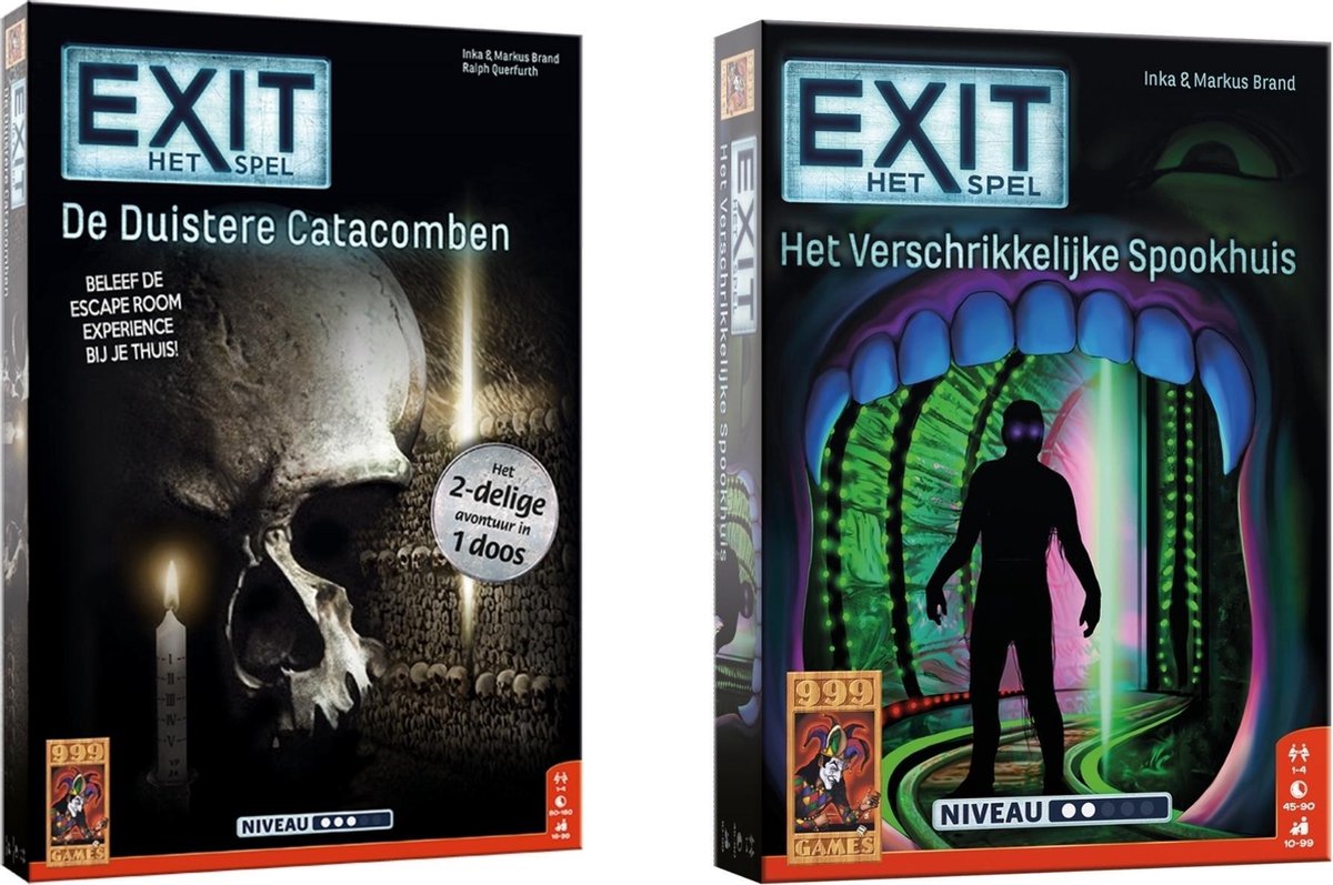 999Games Spellenbundel - 2 Stuks - Bordspel - Exit - De Duistere Catacomben & Het Verschrikkelijke Spookhuis