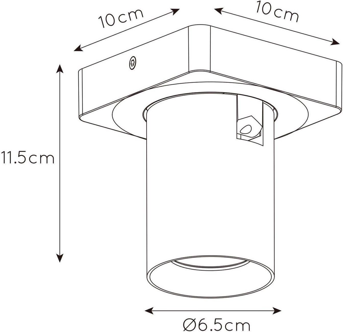 Lamponline Spot Megano 1 Lichts - Zwart