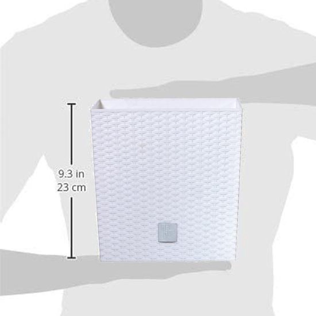 Kunststof Rato Rotan Bloempot/plantenpot Met Binnenpot 22 Cm - Plantenbakken - Wit