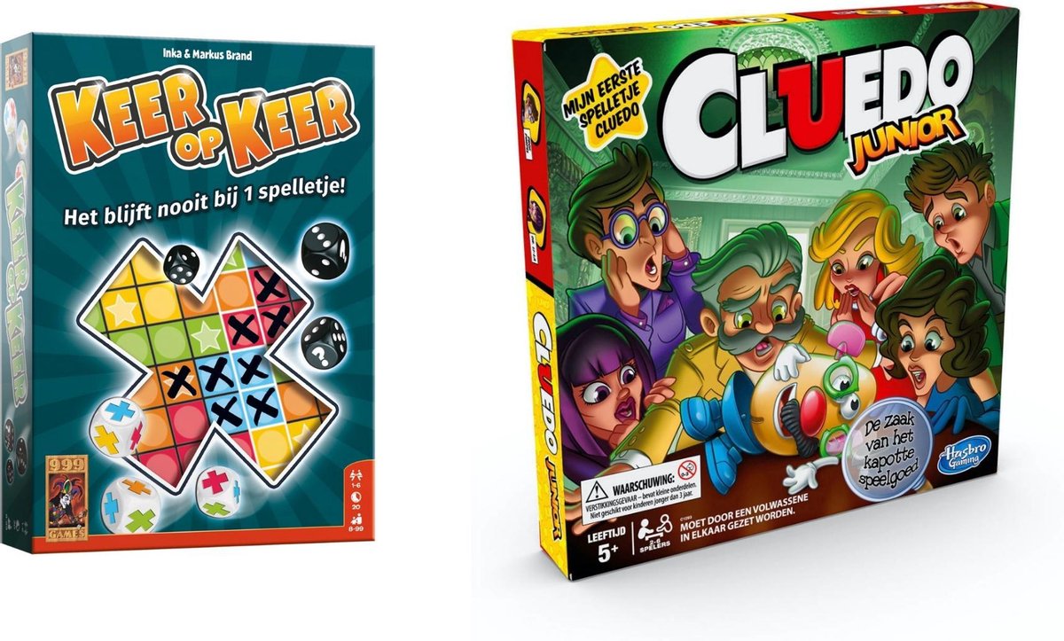 Spellenset - Bordspel - 2 Stuks - Keer Op Keer & Cluedo Junior