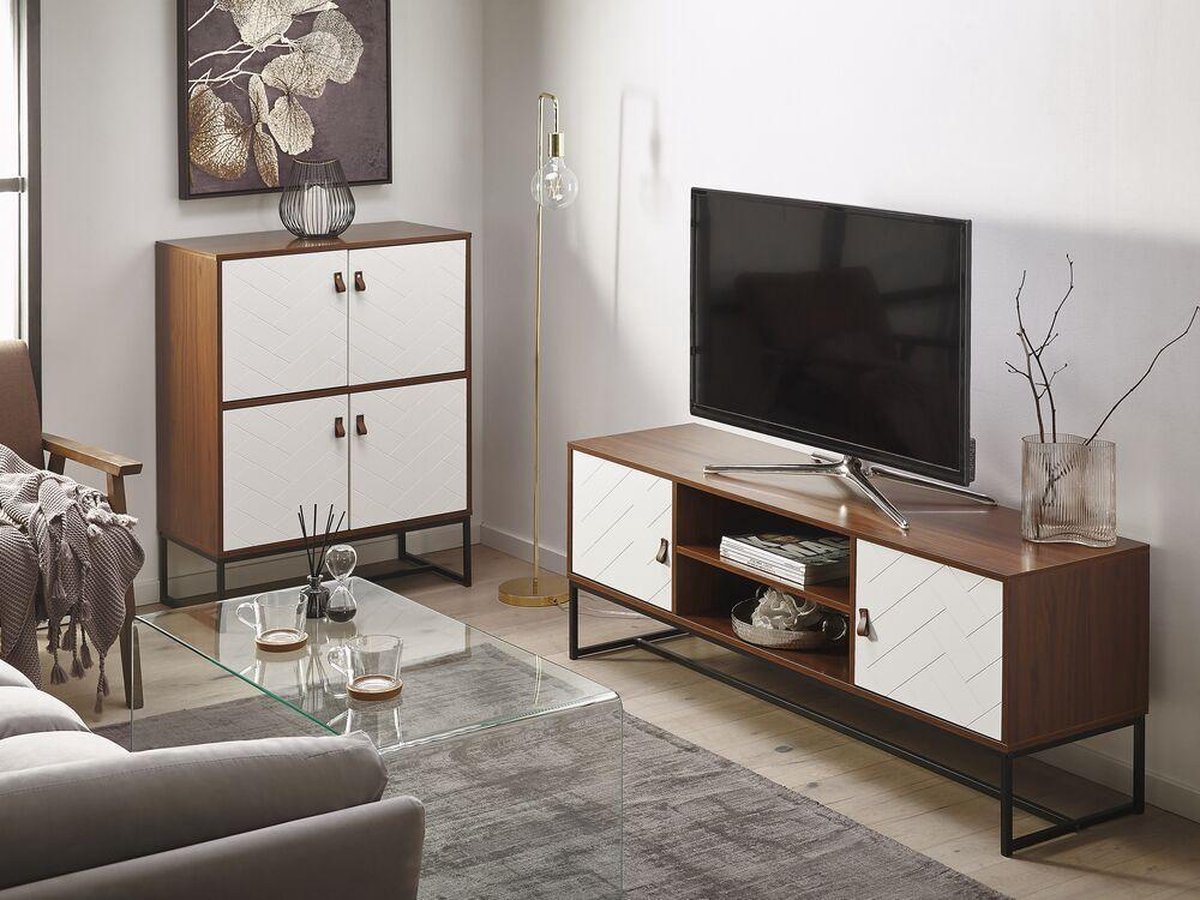 Beliani Nueva - Tv-meubel-donkere Houtkleur-mdf - Bruin