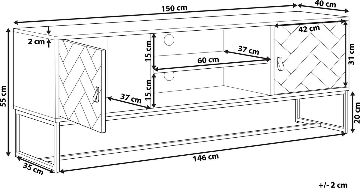 Beliani Nueva - Tv-meubel-donkere Houtkleur-mdf - Bruin