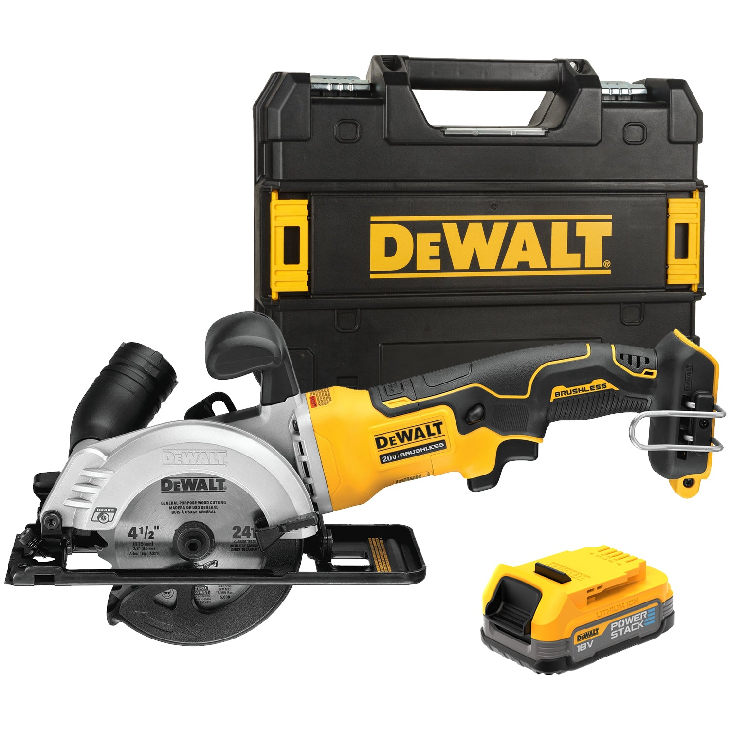 DeWalt DCS571E1T Accu Cirkelzaag | 115mm | 18V XR Powerstack | in TSTAK