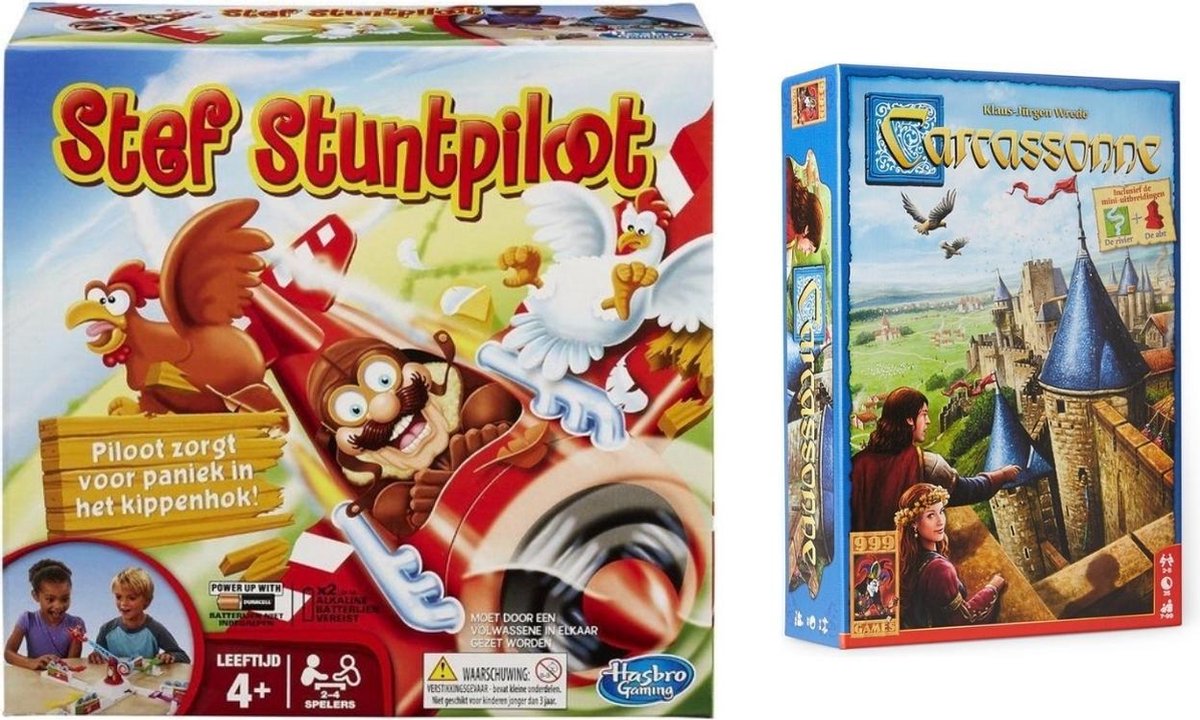 Spellenset - Bordspel - Stef Stuntpiloot & Carcassonne