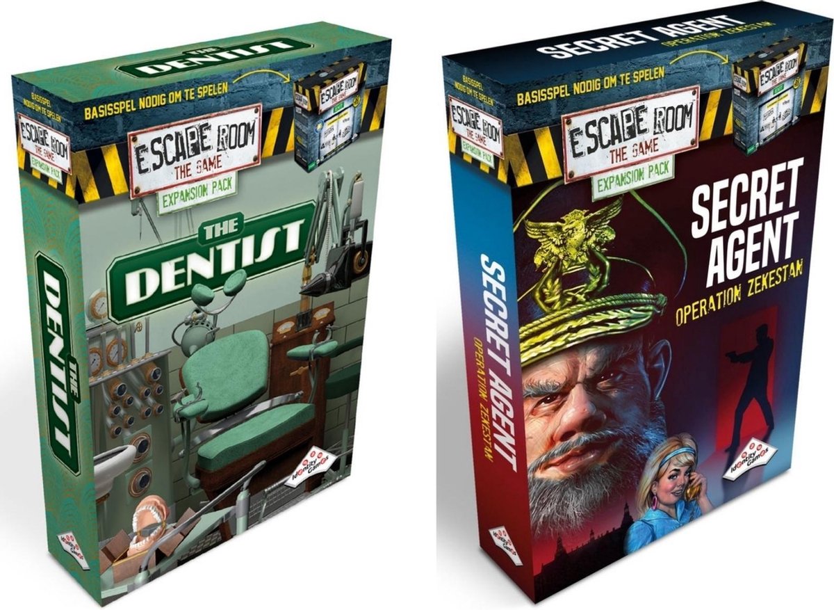 Identity Games Escape Room Uitbreidingsbundel - 2 Stuks - Uitbreiding The Dentist & Uitbreiding Secret Agent