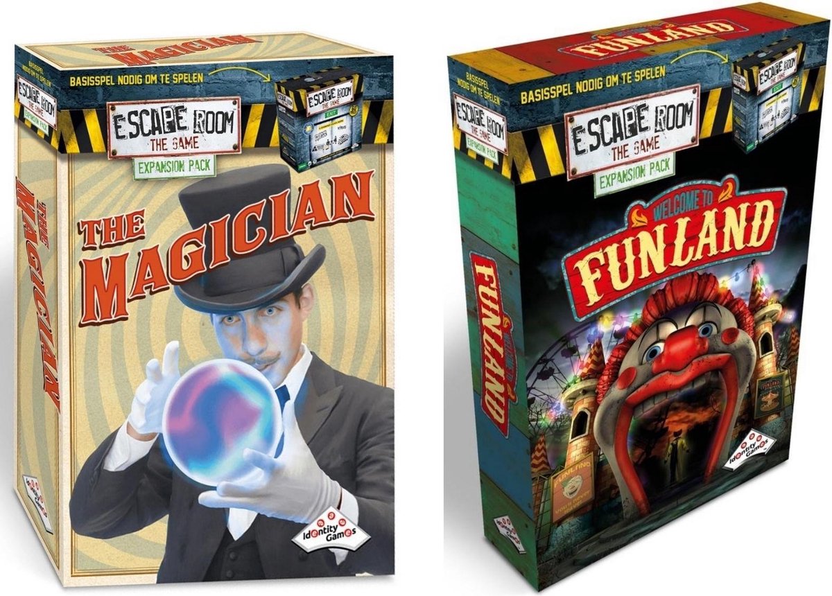 Identity Games Escape Room Uitbreidingsbundel - 2 Stuks - Uitbreiding Funland & Uitbreiding Magician