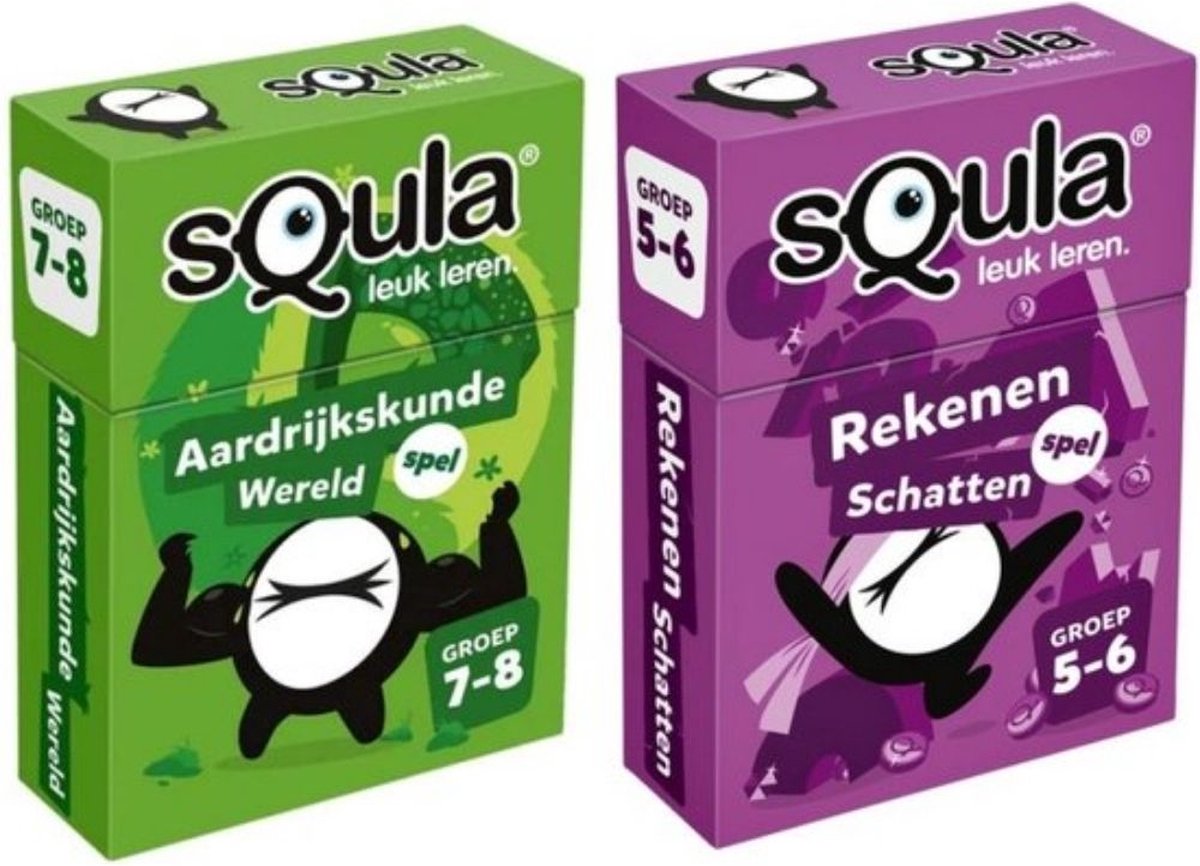 Spellenbundel - Squla - 2 Stuks - Groep 5 T/m 8 - Aardrijkskunde & Rekenen