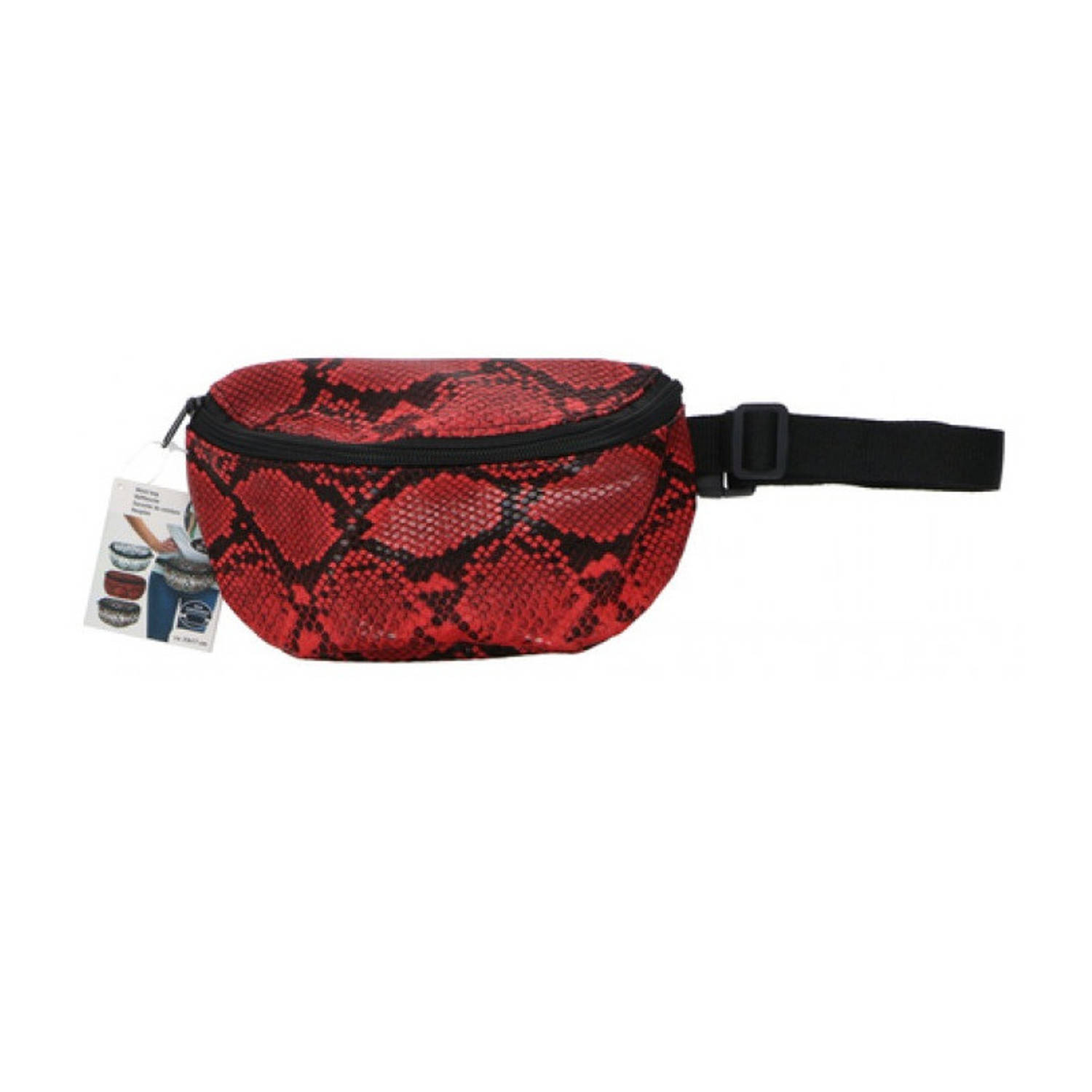 Heuptasje/buideltasje/fanny Pack Rode Slangenprint 22 X 15 Cm - Heuptassen - Rood