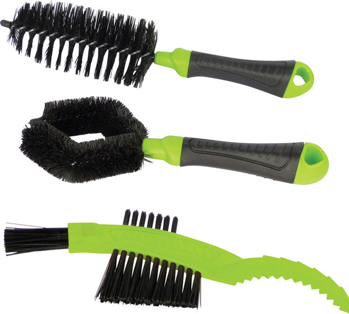 Borstelset Fietsreiniging/zwart 3-delig - Groen