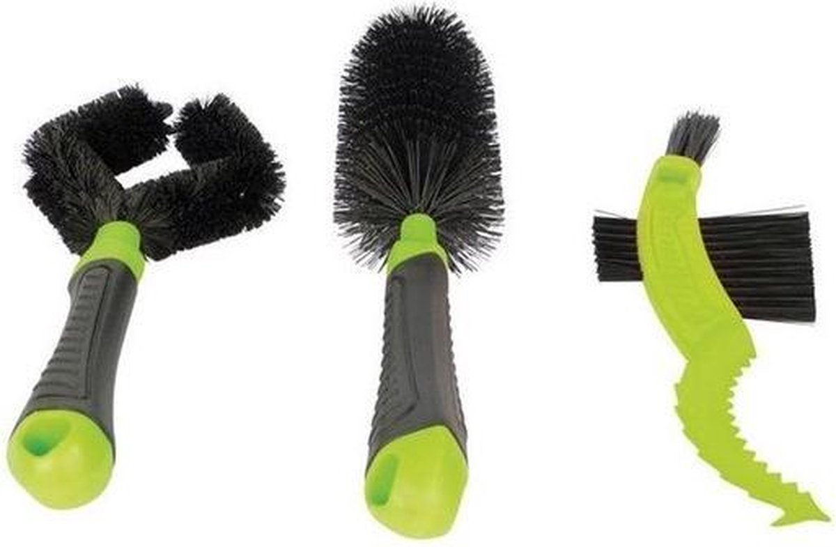 Borstelset Fietsreiniging/zwart 3-delig - Groen