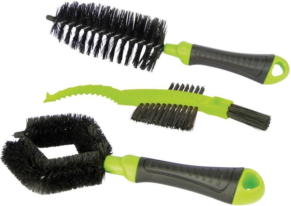 Borstelset Fietsreiniging/zwart 3-delig - Groen