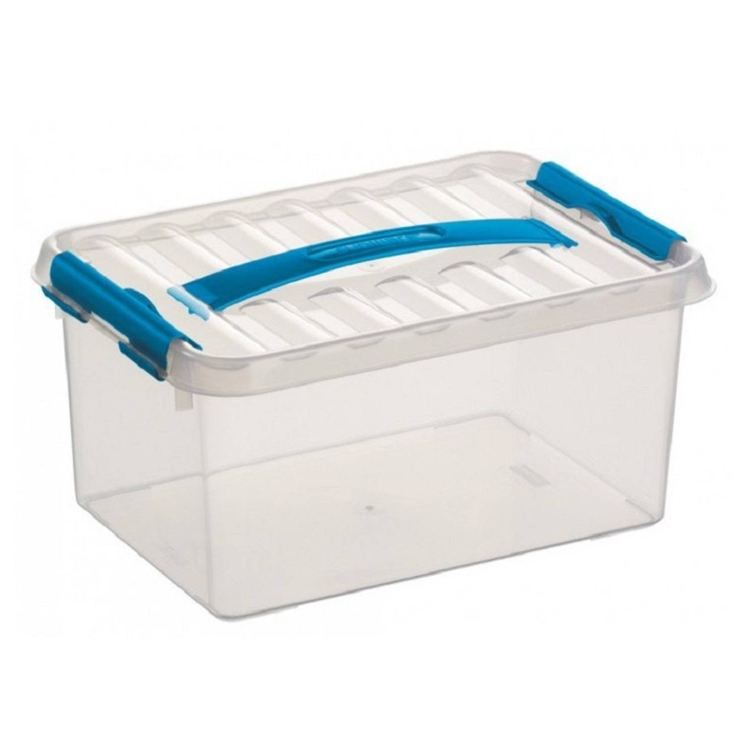 Kunststof Stapelbare Opbergbak 6 Liter 30 X 20 X 14 Cm - Opbergbox - Blauw