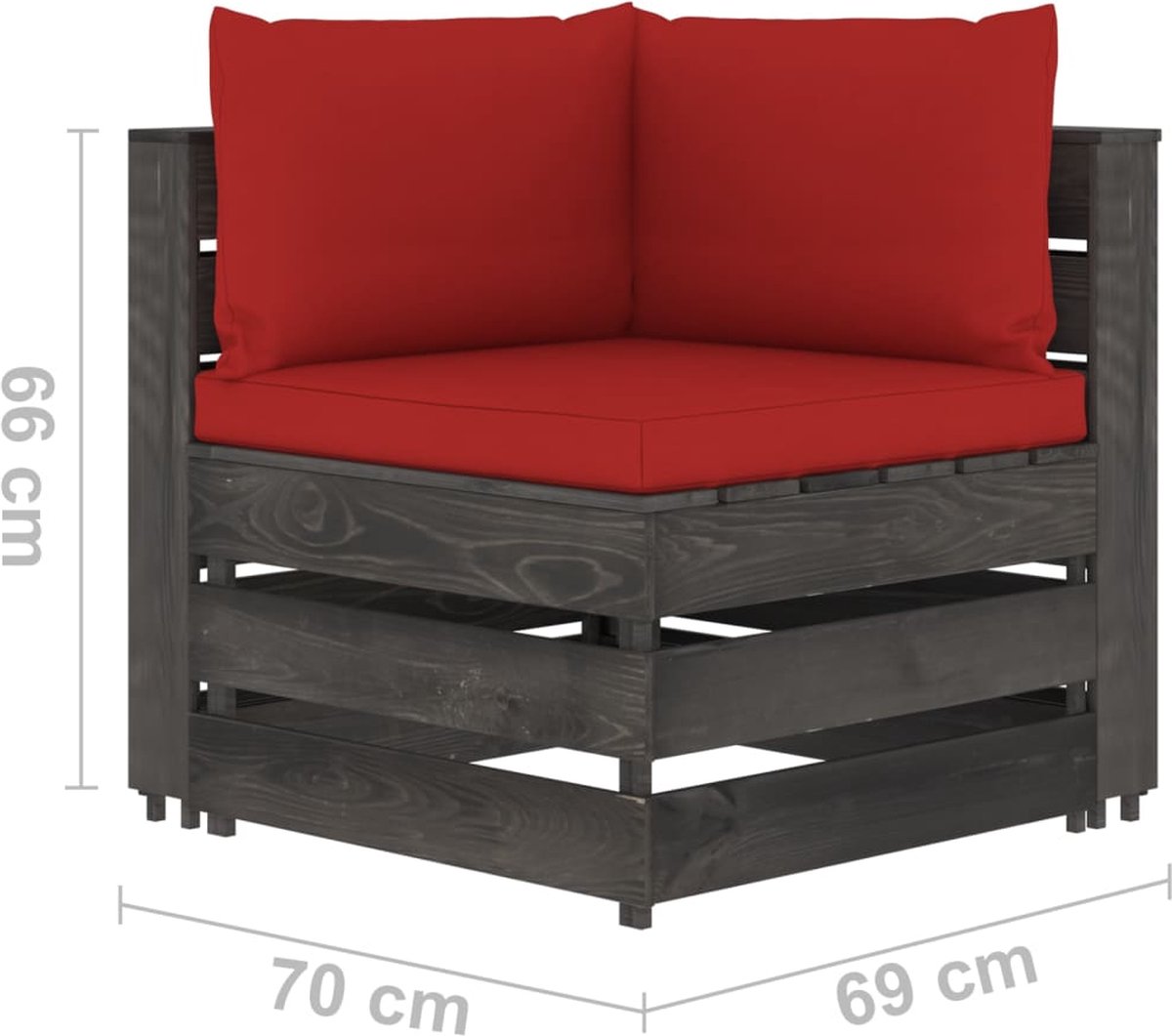 Vidaxl 7-delige Loungeset Met Kussens Geïmpregneerd Hout - Rood