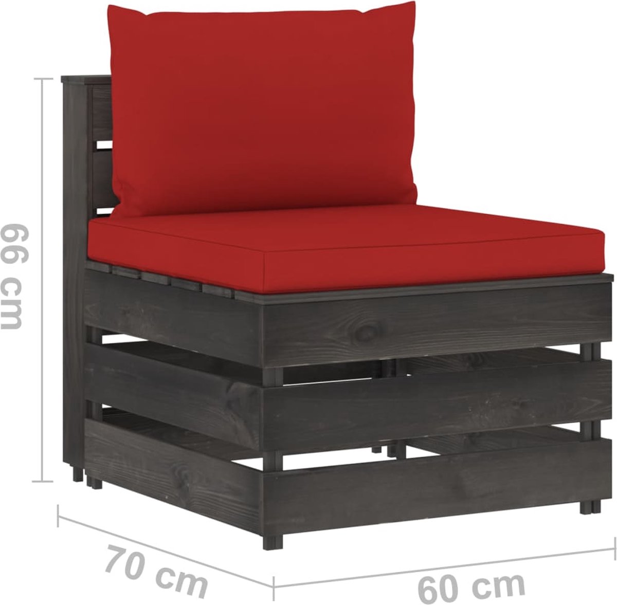 Vidaxl 7-delige Loungeset Met Kussens Geïmpregneerd Hout - Rood