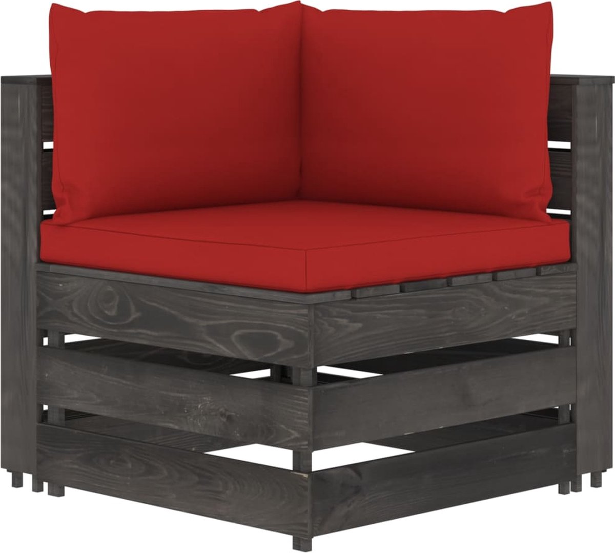 Vidaxl 7-delige Loungeset Met Kussens Geïmpregneerd Hout - Rood