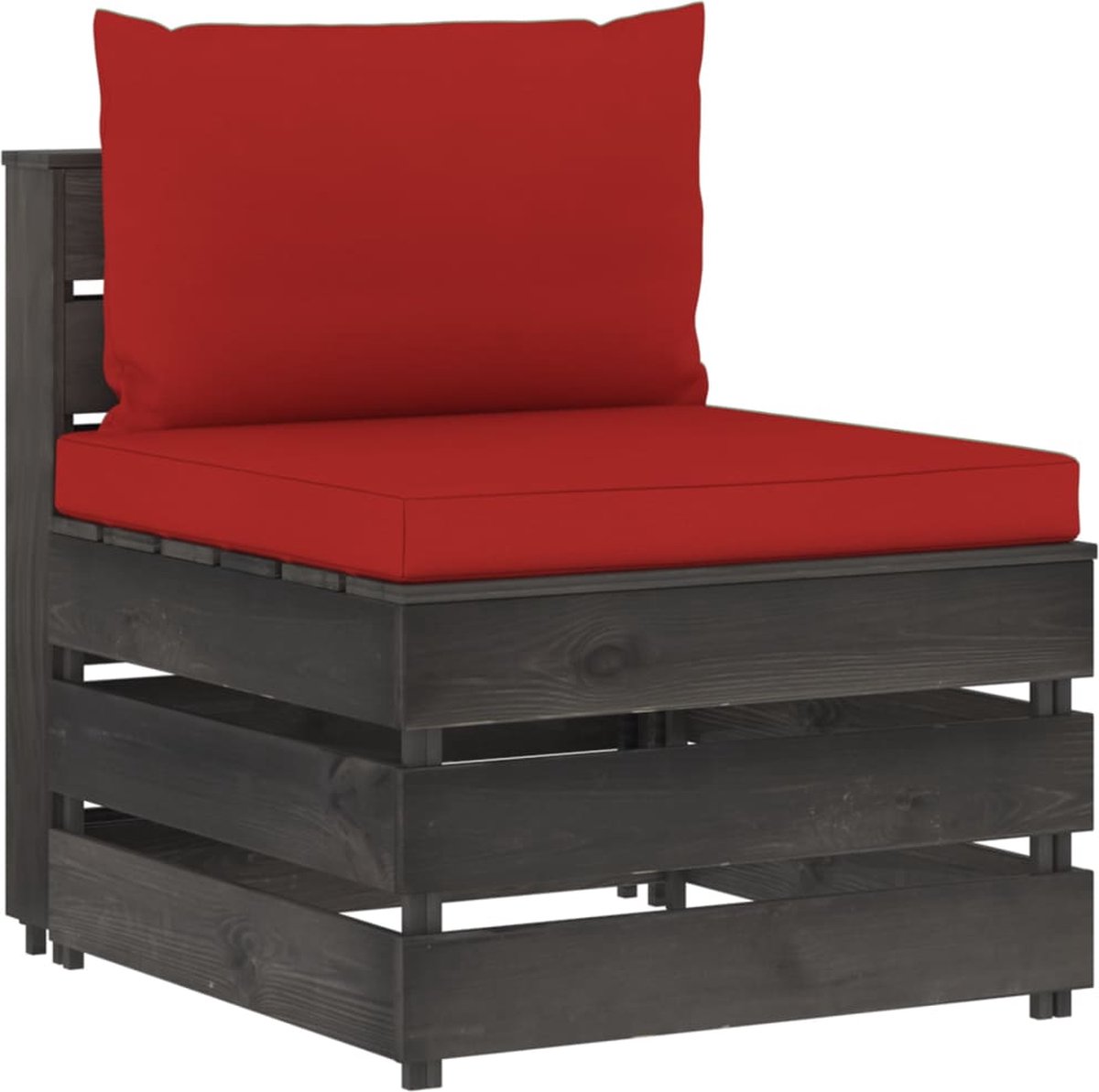 Vidaxl 7-delige Loungeset Met Kussens Geïmpregneerd Hout - Rood