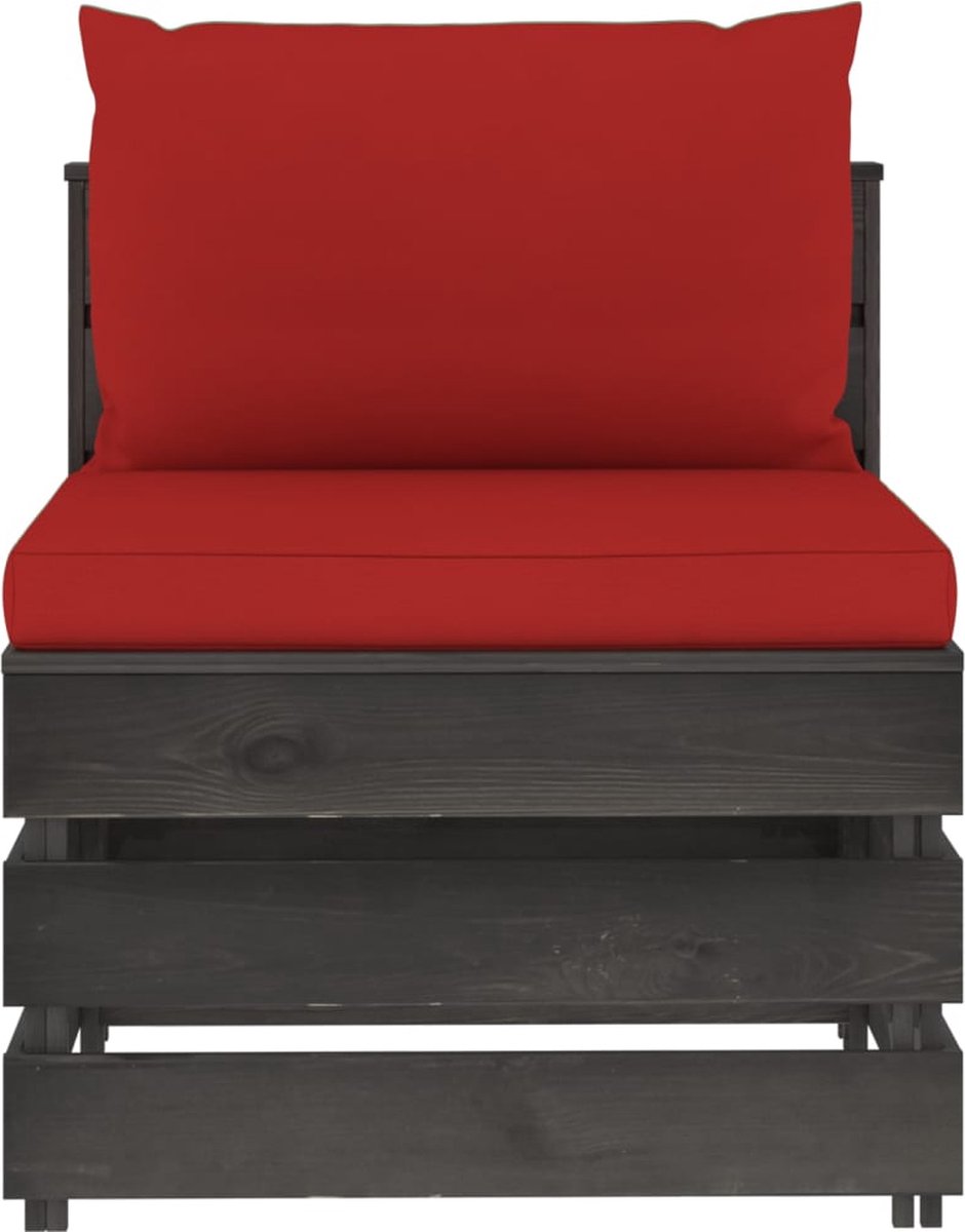 Vidaxl 7-delige Loungeset Met Kussens Geïmpregneerd Hout - Rood