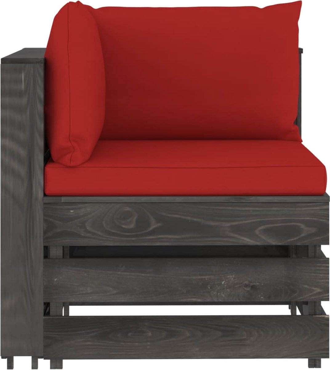 Vidaxl 7-delige Loungeset Met Kussens Geïmpregneerd Hout - Rood