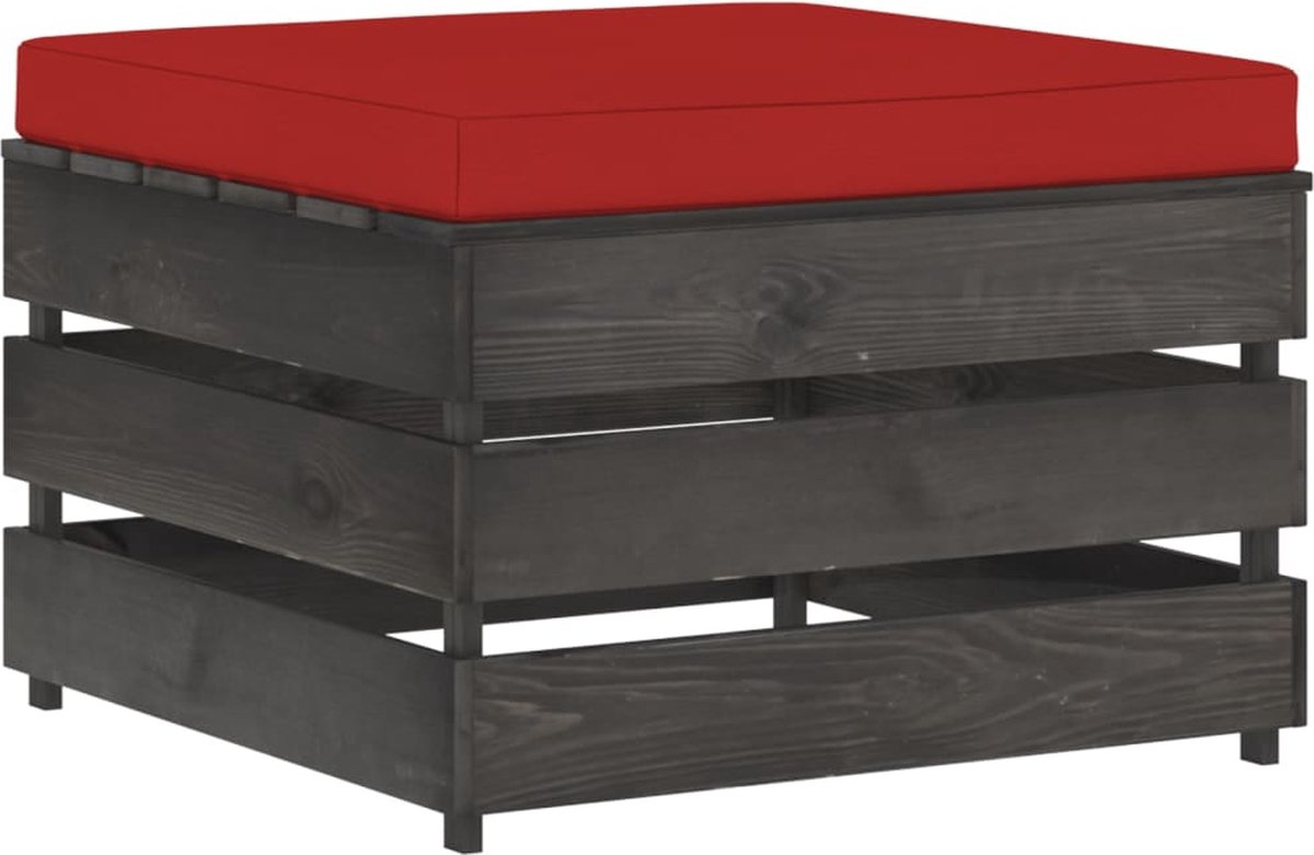 Vidaxl 7-delige Loungeset Met Kussens Geïmpregneerd Hout - Rood