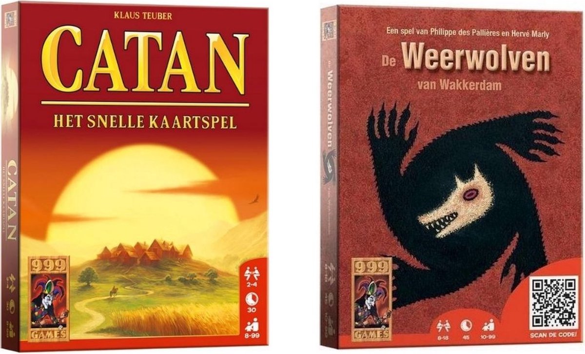999Games Spellenbundel - Kaartspel - 2 Stuks - Catan: Het Snelle Kaartspel & Weerwolven Van Wakkerdam