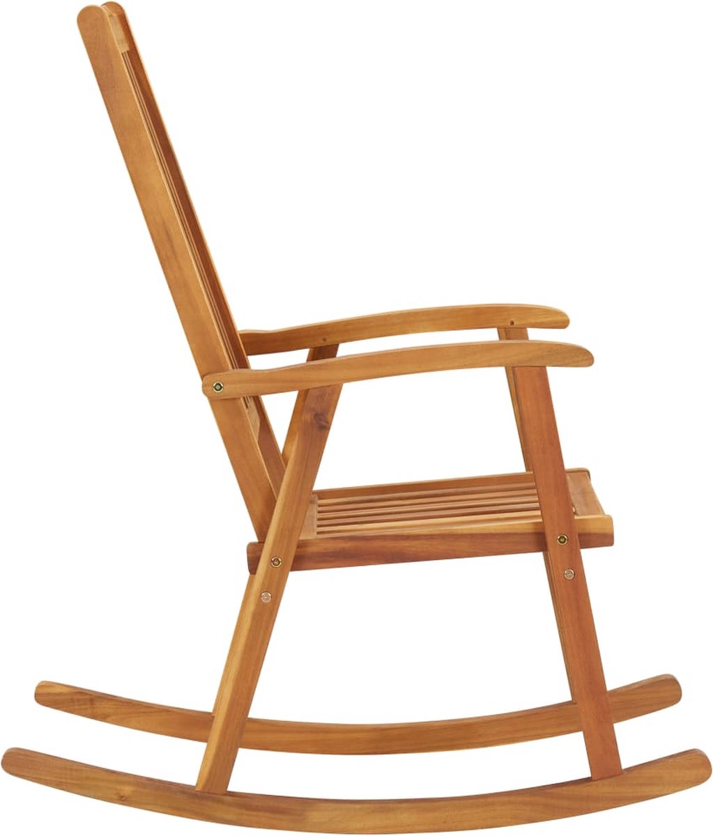 Vidaxl Schommelstoel Met Kussens Massief Acaciahout - Bruin