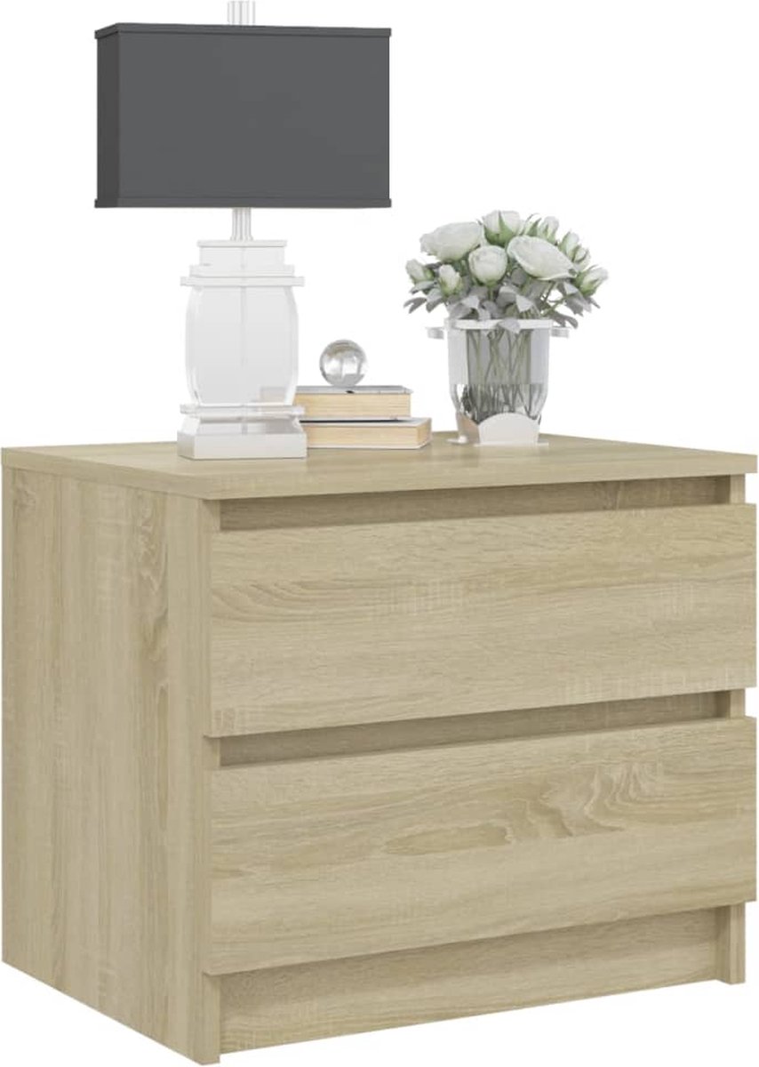 Vidaxl Nachtkastje 50x39x43,5 Cm Spaanplaat Sonoma Eikenkleurig - Bruin
