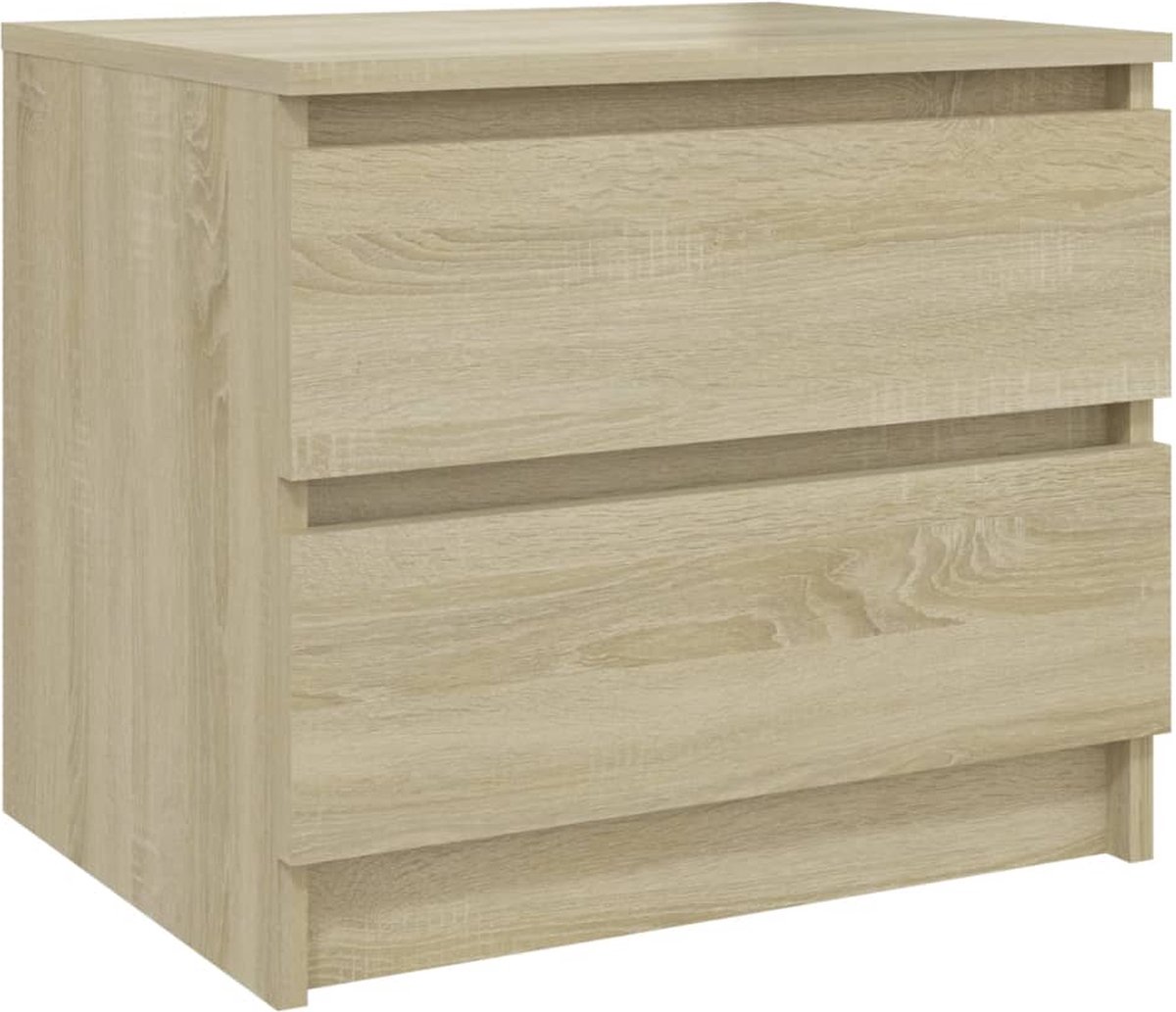 Vidaxl Nachtkastje 50x39x43,5 Cm Spaanplaat Sonoma Eikenkleurig - Bruin