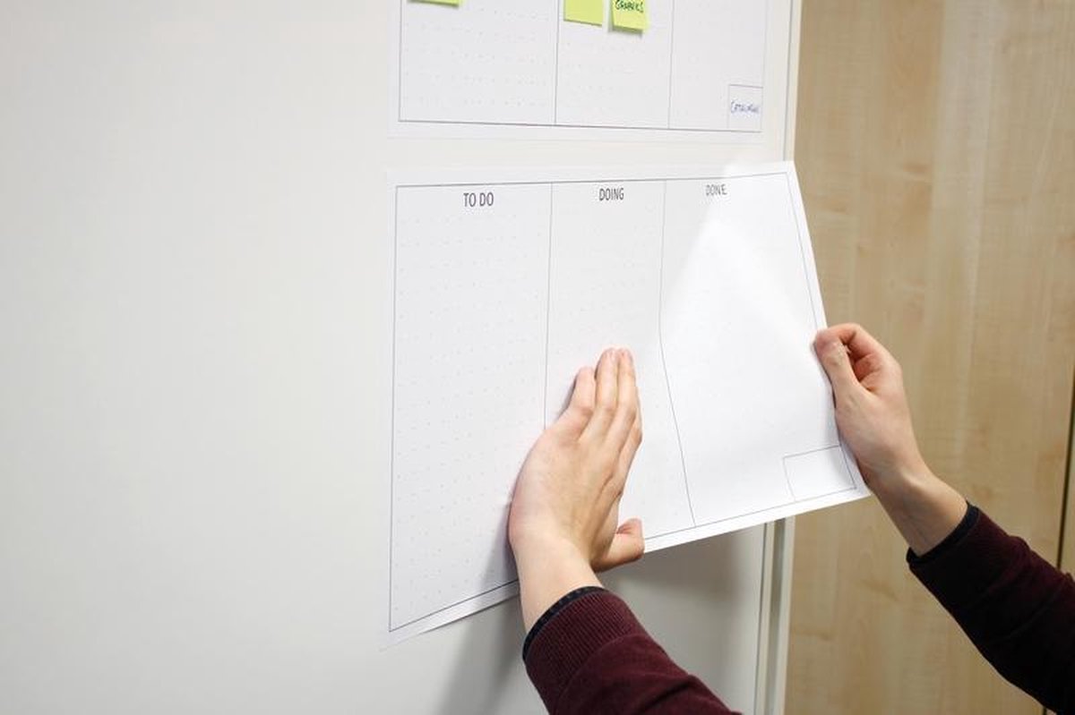 Info Notes Planner Kanban 30 X 50,8 Cm Papier 8 Vel - Wit