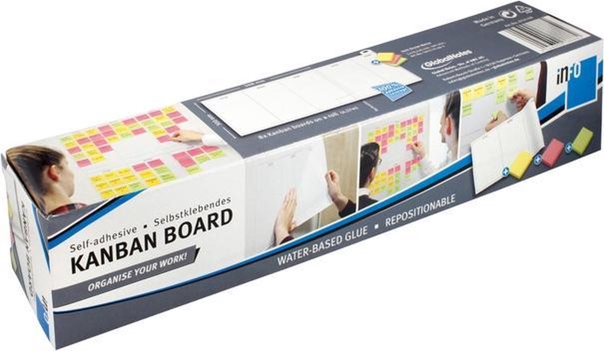 Info Notes Planner Kanban 30 X 50,8 Cm Papier 8 Vel - Wit