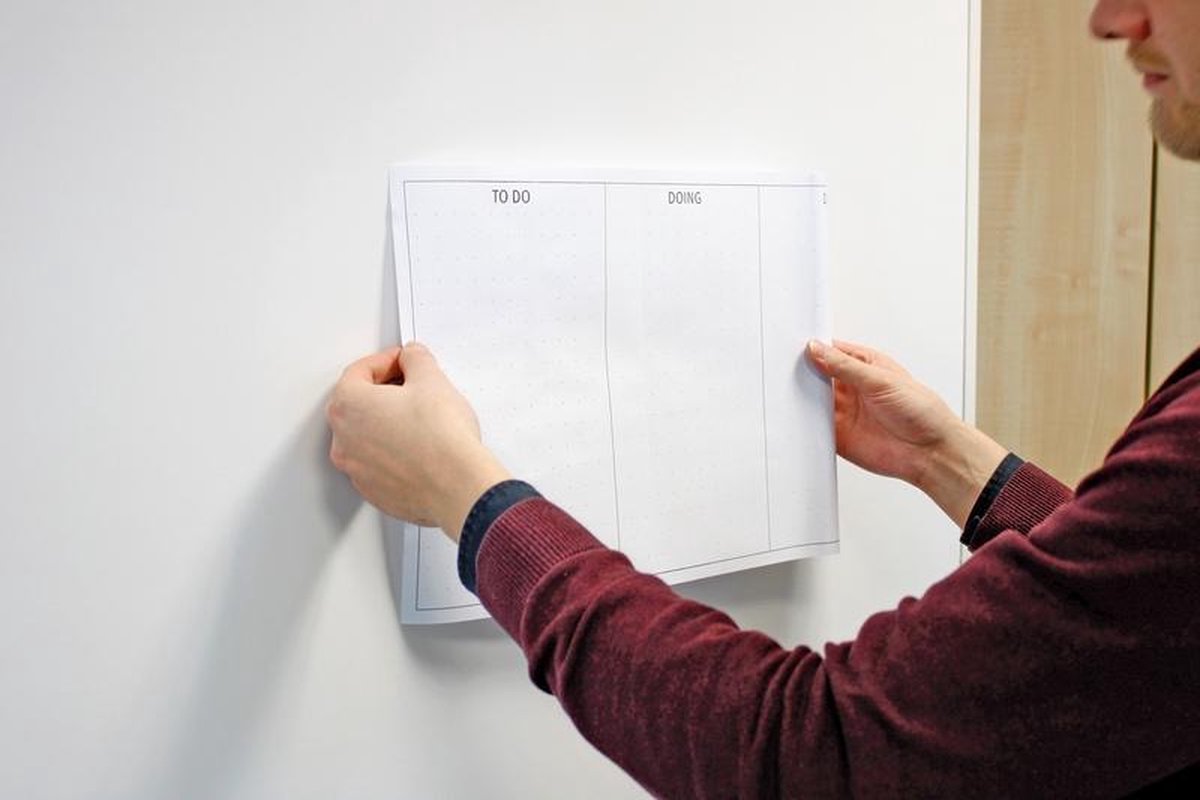 Info Notes Planner Kanban 30 X 50,8 Cm Papier 8 Vel - Wit