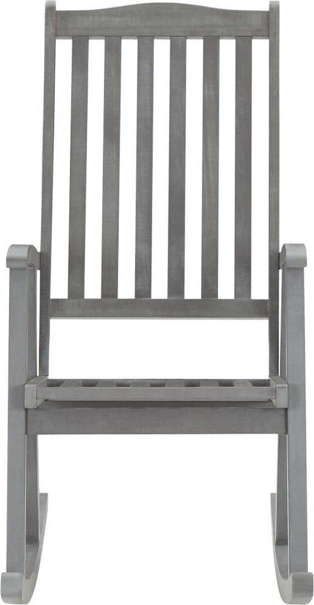 Vidaxl Schommelstoel Met Kussens Massief Acaciahout - Grijs