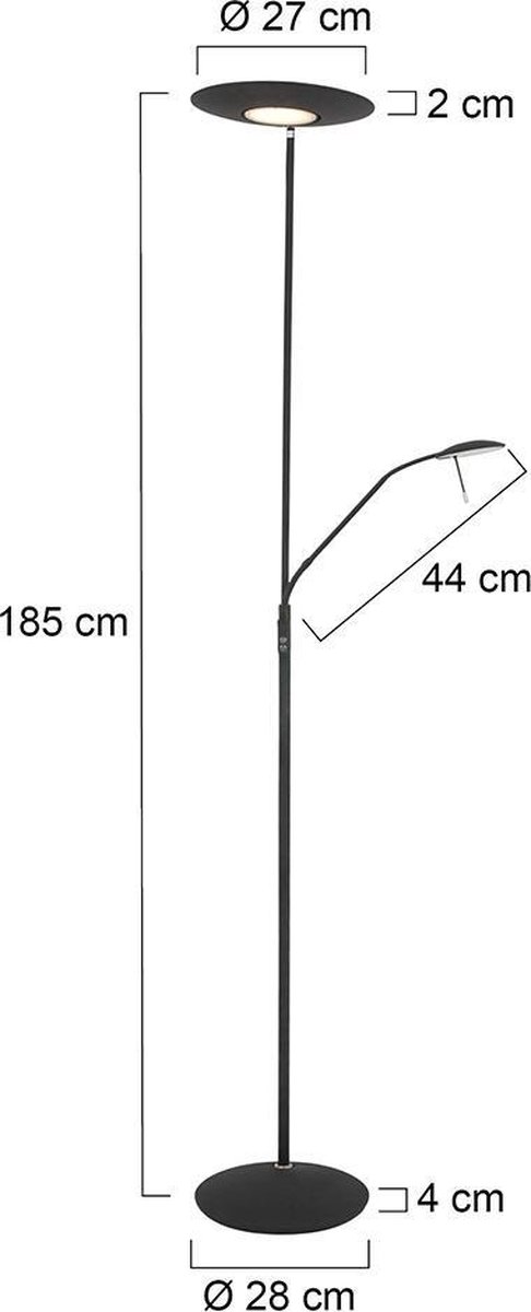 Steinhauer Zenith Vloerlamp - Zwart
