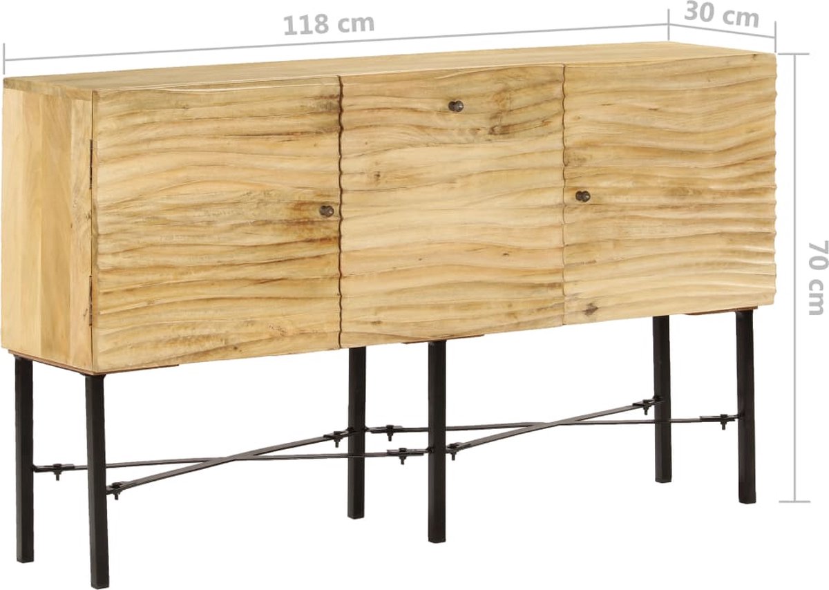 Vidaxl Dressoir 118x30x70 Cm Massief Mangohout - Bruin