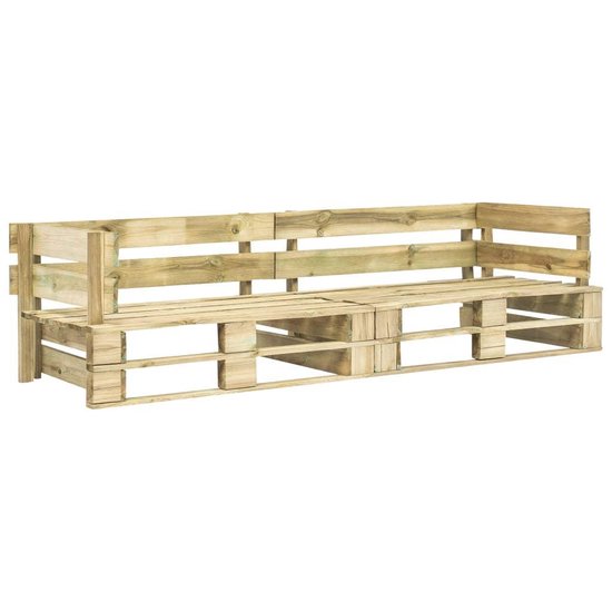 Vidaxl 2-delige Loungeset Pallet Met Zandkleur Kussens Grenenhout - Beige