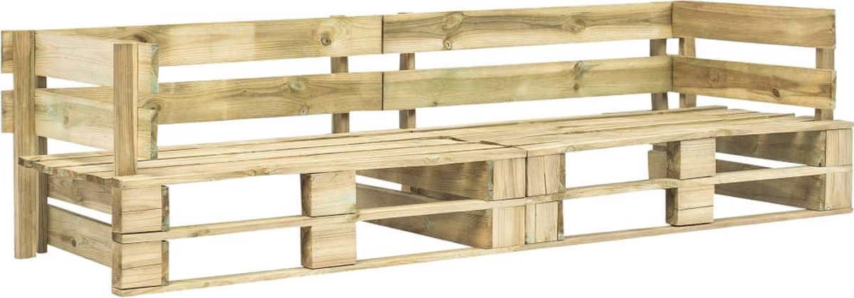 Vidaxl 2-delige Loungeset Pallet Met Zandkleur Kussens Grenenhout - Beige