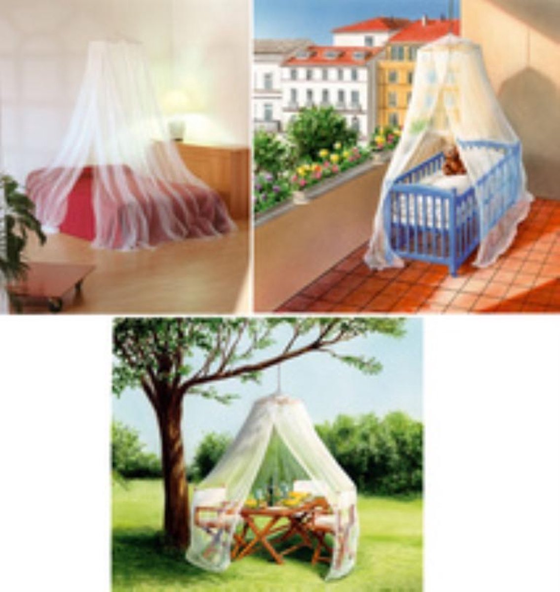 Tesa Klamboe/muskietennet 2-persoons Met Ophanghaak - Klamboes - Wit