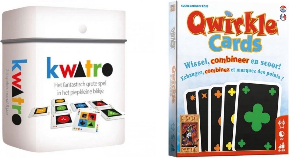 999Games Spellenbundel - Kaartspel - 2 Stuks - Kwatro & Qwirkle Kaartspel