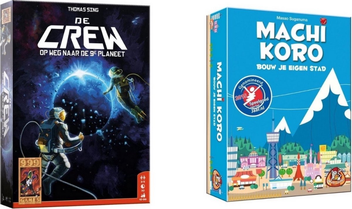 999Games Spellenbundel - Kaartspellen - 2 Stuks - De Crew & Machi Koro Basisspel