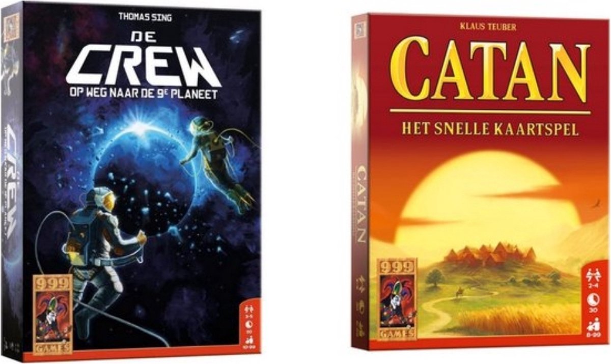 999Games Spellenbundel - Kaartspellen - 2 Stuks - De Crew & Catan: Het Snelle Kaartspel