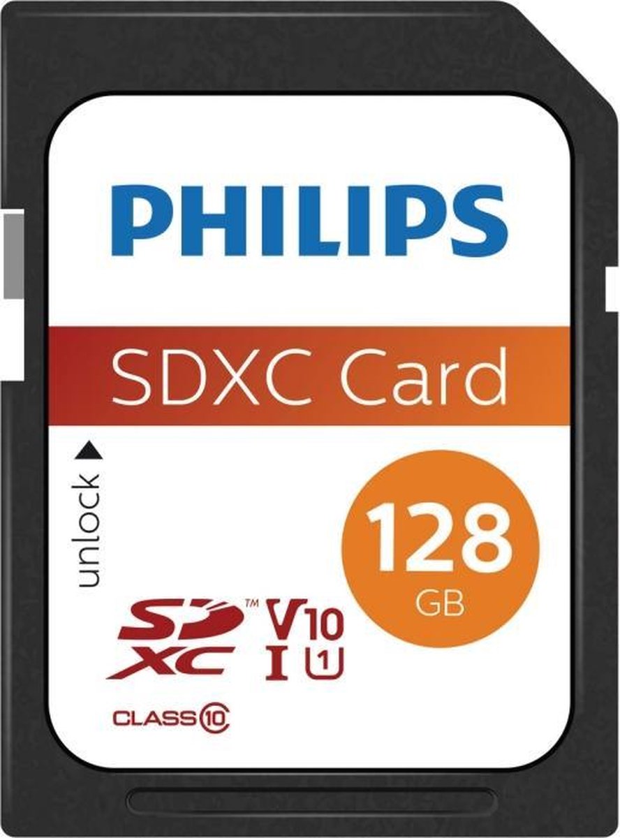 Philips Sdxc Geheugenkaart 128gb - Class 10 - Uhs-i U1 - Fm12sd55b