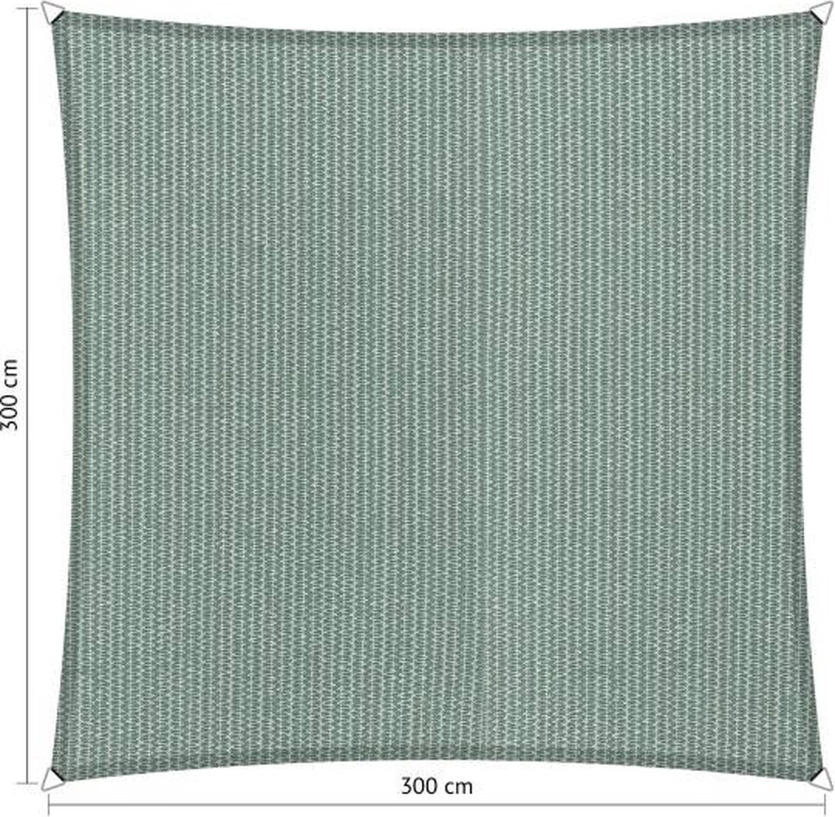 Shadow Comfort Vierkant 3x3m Country Blue Met Bevestigingsset En Buitendoek Reiniger - Blauw