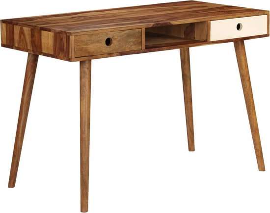 Vidaxl Bureau 110x55x76 Cm Massief Sheeshamhout - Marrón