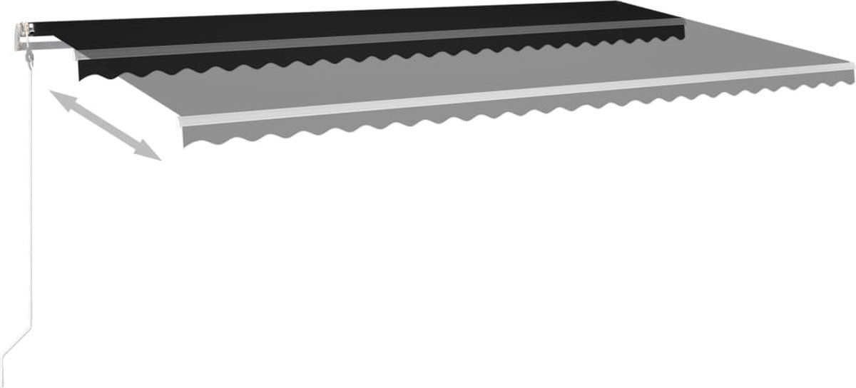 Vidaxl Luifel Automatisch Uittrekbaar Met Palen 6x3 M Antracietkleurig
