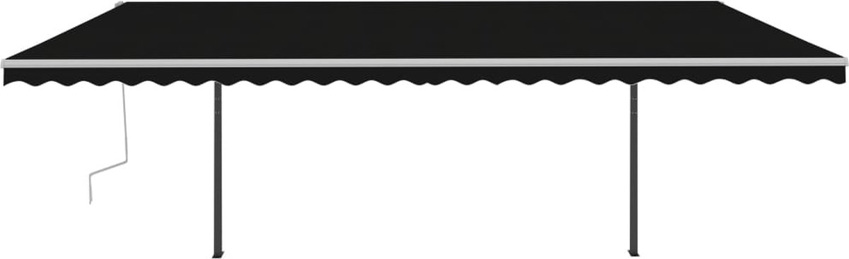 Vidaxl Luifel Automatisch Uittrekbaar Met Palen 6x3 M Antracietkleurig