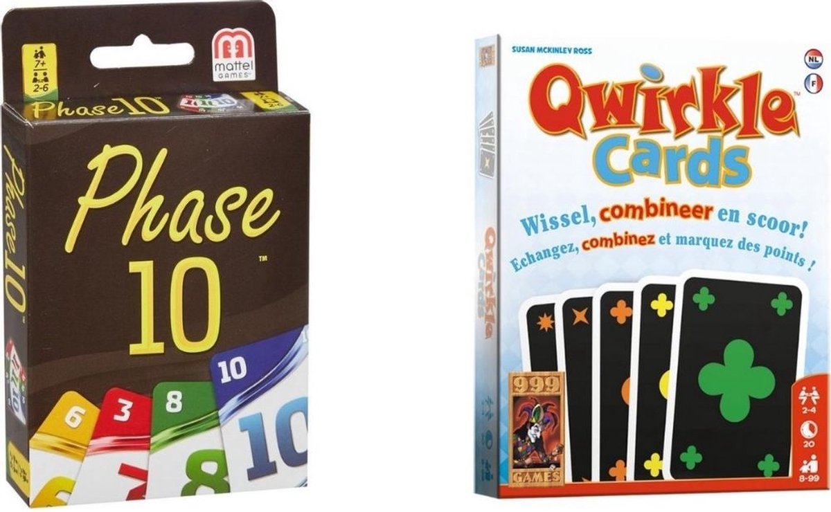 999Games Spellenbundel - Kaartspel - 2 Stuks - Phase 10 & Qwirkle Kaartspel