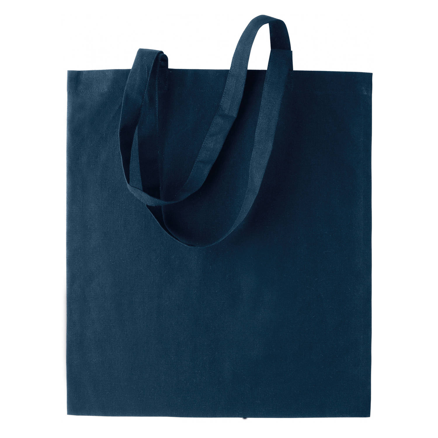 Bellatio Design Basic Katoenen Schoudertasje In Het Donker 38 X 42 Cm - Schoudertas - Blauw