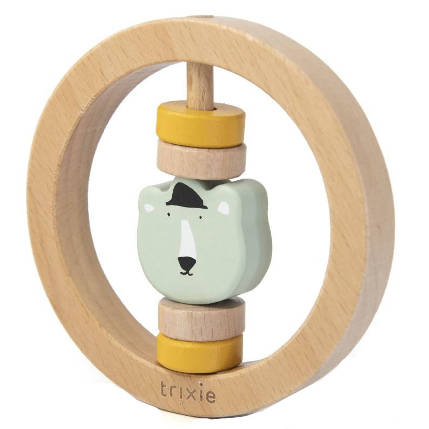 Trixie Rammelaar Mr. Polar Bear 9 Cm Hout Naturel/mintgroen