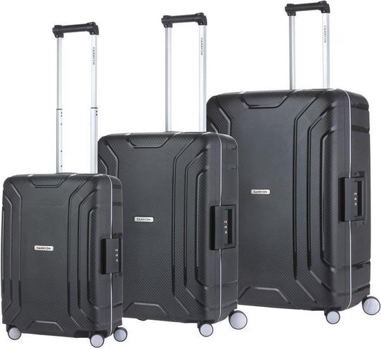 Carry On Carryon Steward Tsa Kofferset - 3 Delige Trolleyset - Met Vaste Sloten - - Zwart