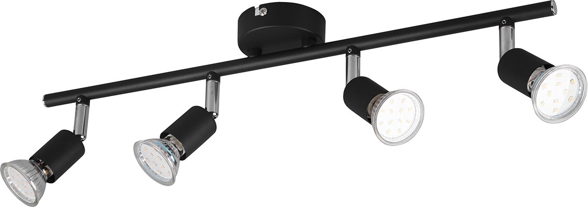 BES LED Led Plafondspot - Trion Pamo - Gu10 Fitting - 4-lichts - Rond - Mat - Aluminium - Zwart