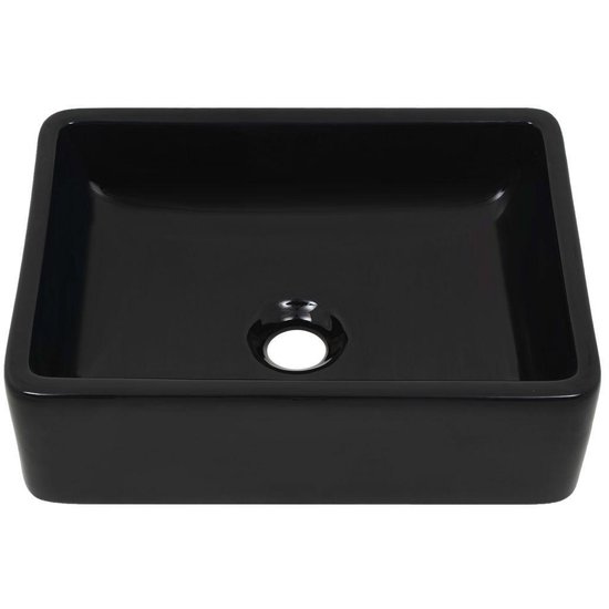 Vidaxl Wastafel Vierkant 41x30x12 Cm Keramiek - Zwart